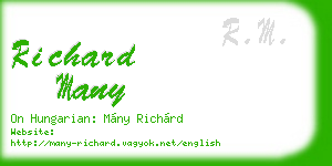 richard many business card