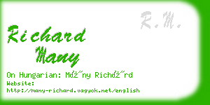 richard many business card
